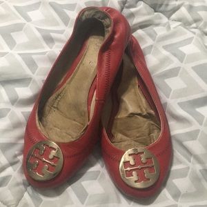 Tory Burch Red Reva Flats